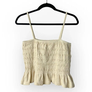 H&M  NWT Shirred Ruffle Crop Top M